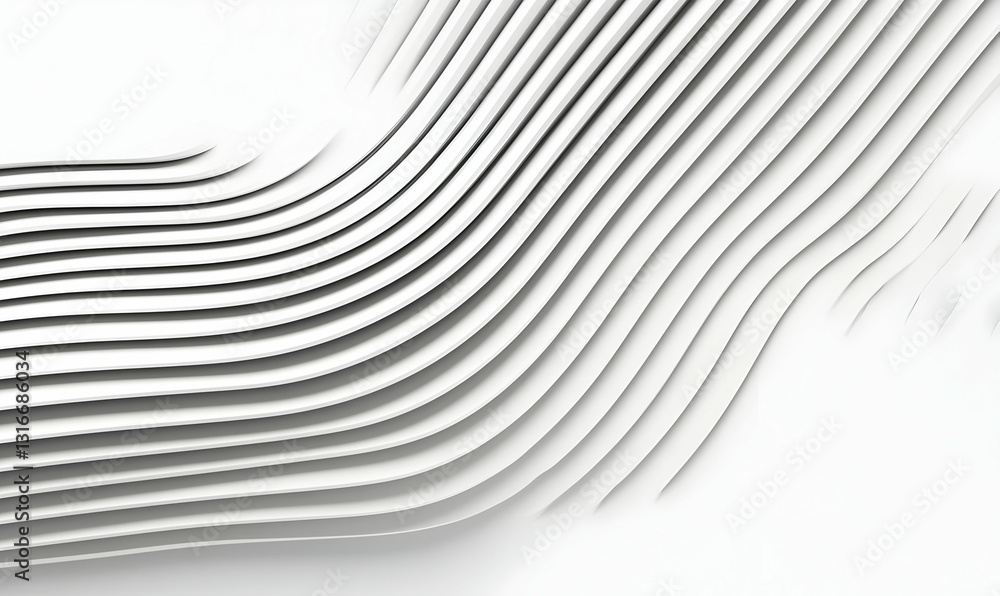 Naklejka premium Abstract Modern Lines on White Background Creating Dynamic Flow