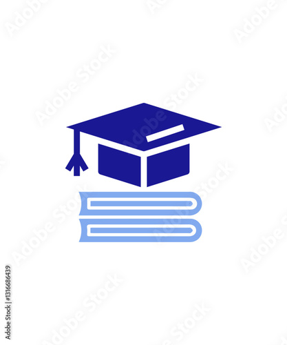 Academic logo icon with two tone