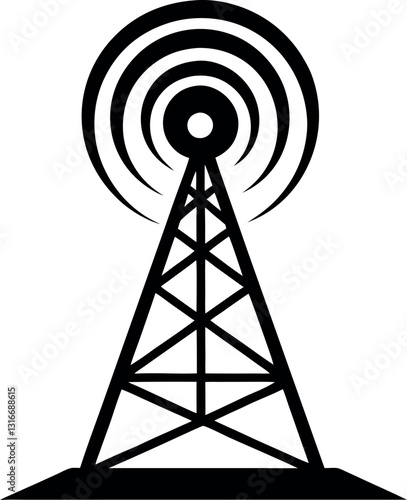 Antenna vector silhouette line art 