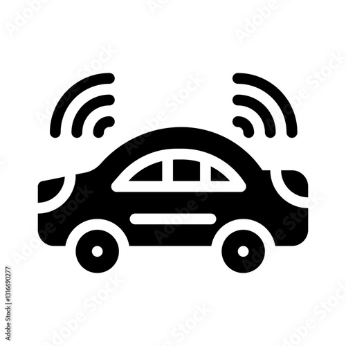self driving glyph icon