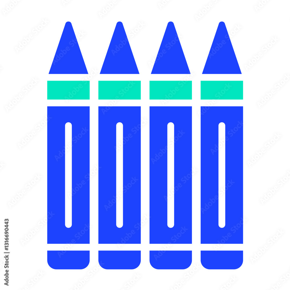 Crayons Vector Icon Design Illustration Crayons Vector Icon Design Illustration
