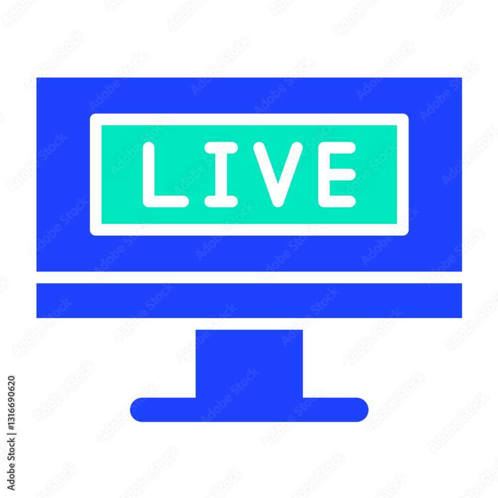 Live Stream Vector Icon Design Illustration Live Stream Vector Icon Design Illustration