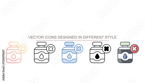No Water In Tank icon design with white background stock illustration