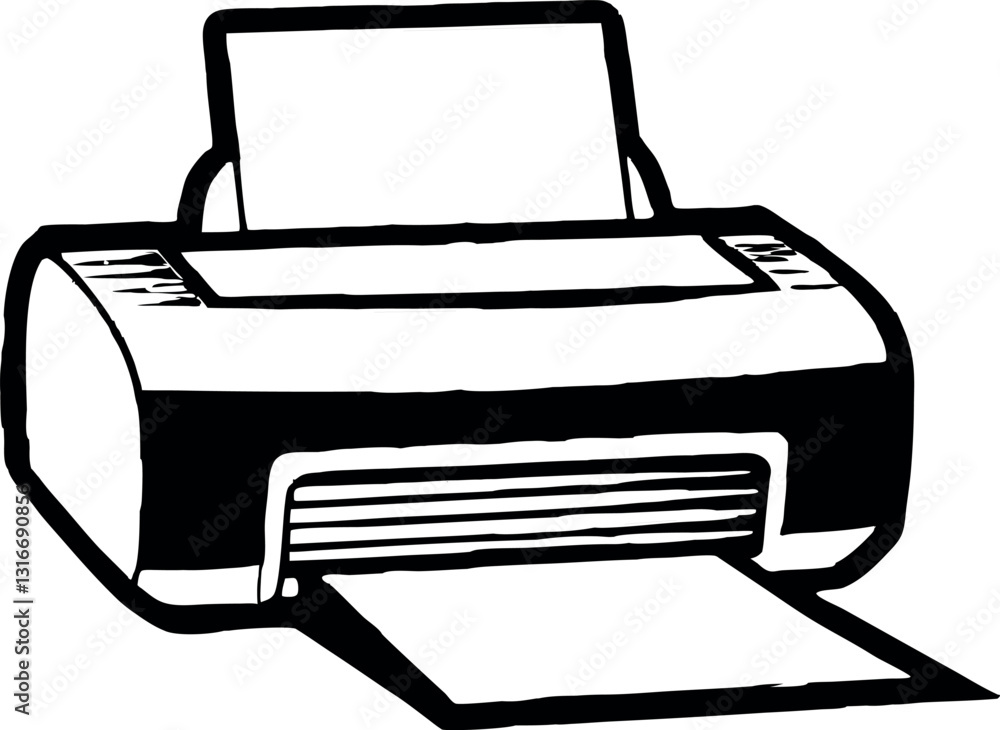 Printer vector silhouette line art Printer vector silhouette line art