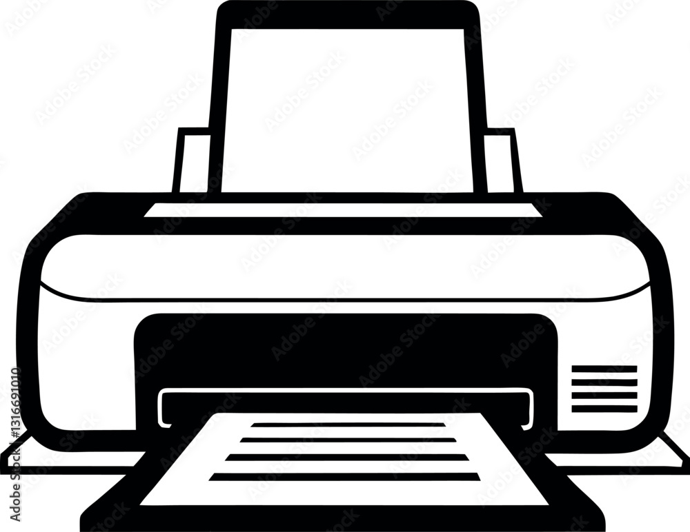 Printer vector silhouette line art Printer vector silhouette line art
