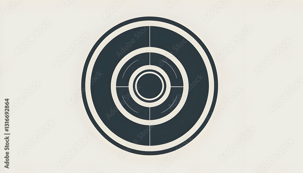 Abstract Circular Target with Concentric Rings in Minimalist Style Abstract Circular Target with Concentric Rings in Minimalist Style