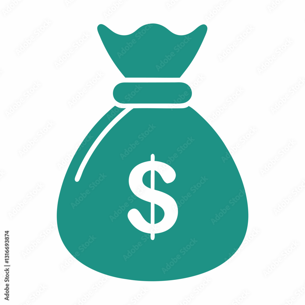 Money Bag Icon on White Background for Finance and Wealth Money Bag Icon on White Background for Finance and Wealth