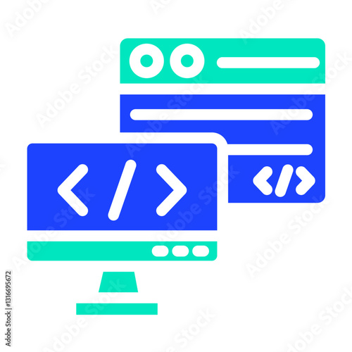 Backend Vector Icon Design Illustration