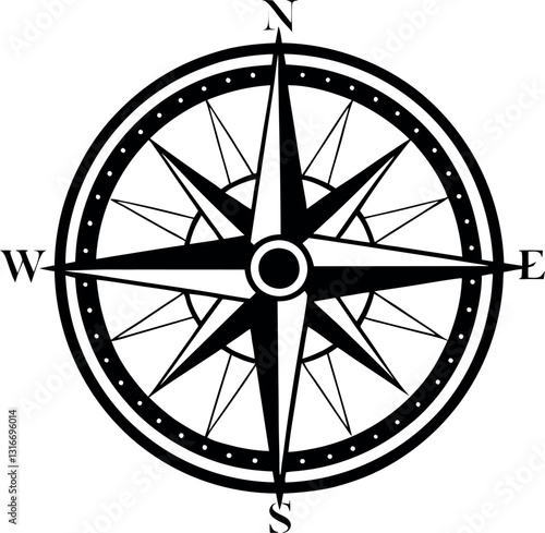 compass vector silhouette line art 