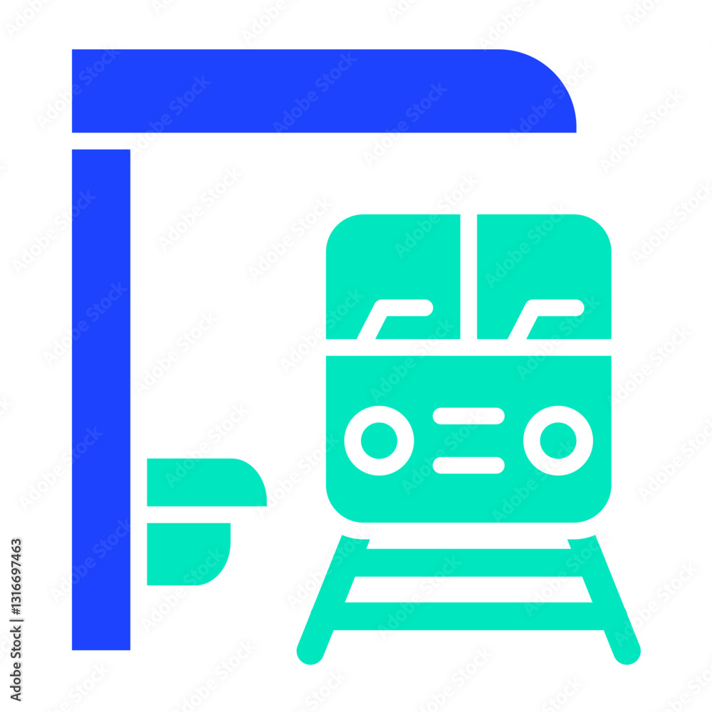 Train platform Vector Icon Design Illustration