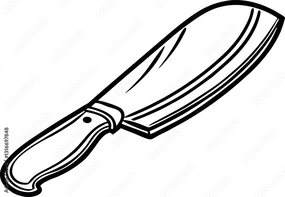 Obraz premium knife vector silhouette line art 