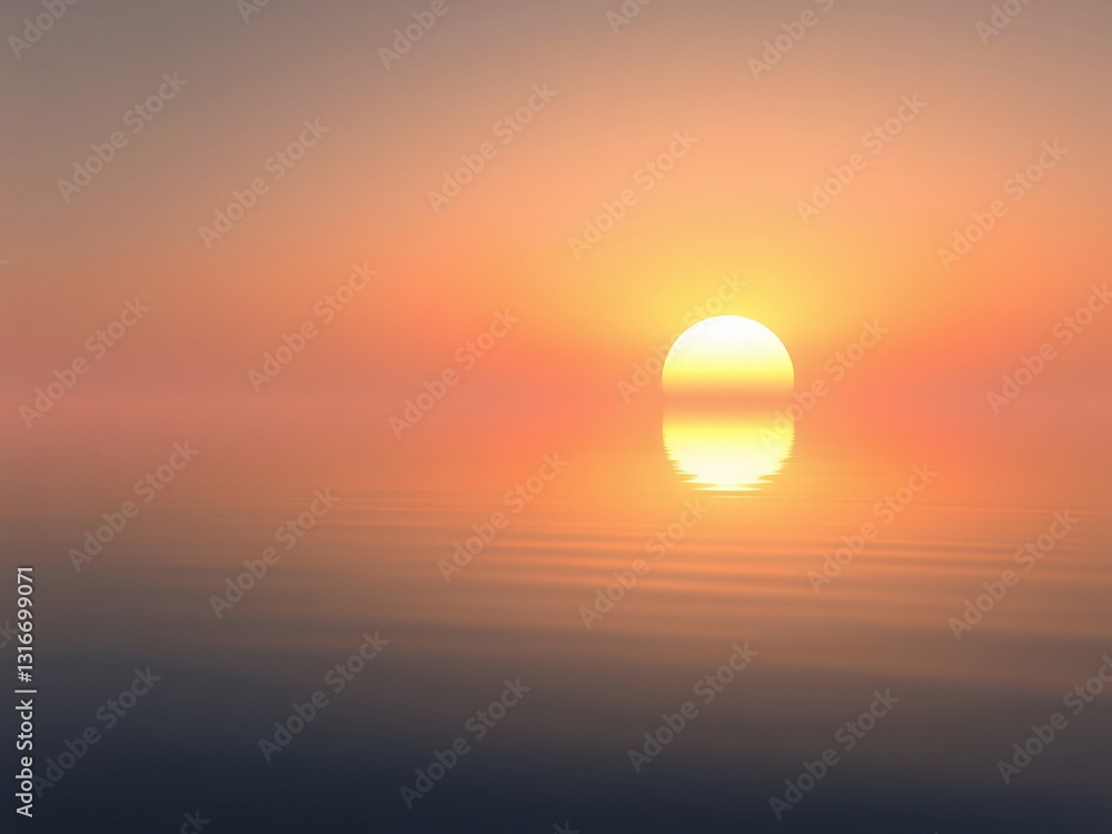 Serene Sunset Reflects Warmly on Calm Water. AI Generated Serene Sunset Reflects Warmly on Calm Water. AI Generated