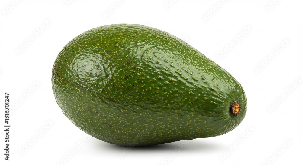 Ripe Green Avocado Isolated on White Background. AI Generated Ripe Green Avocado Isolated on White Background. AI Generated
