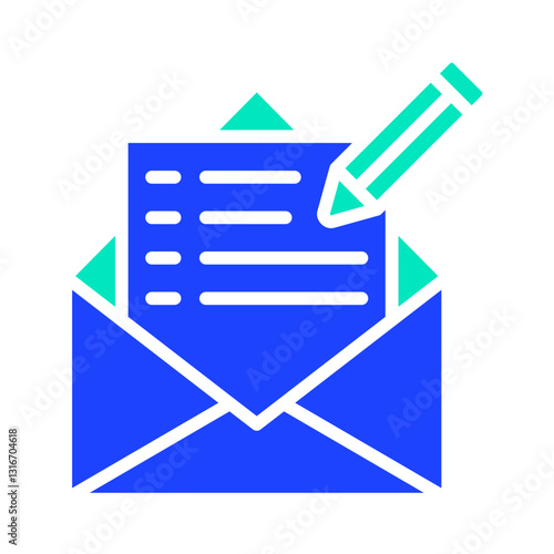 Write Mail Vector Icon Design Illustration
