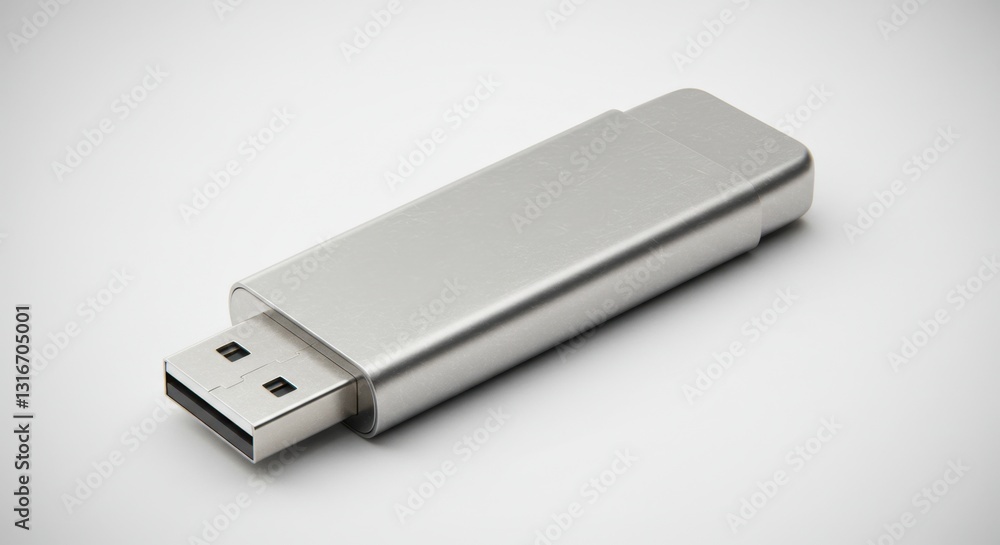 Sleek Minimalist USB Flash Drive Illustration Sleek Minimalist USB Flash Drive Illustration