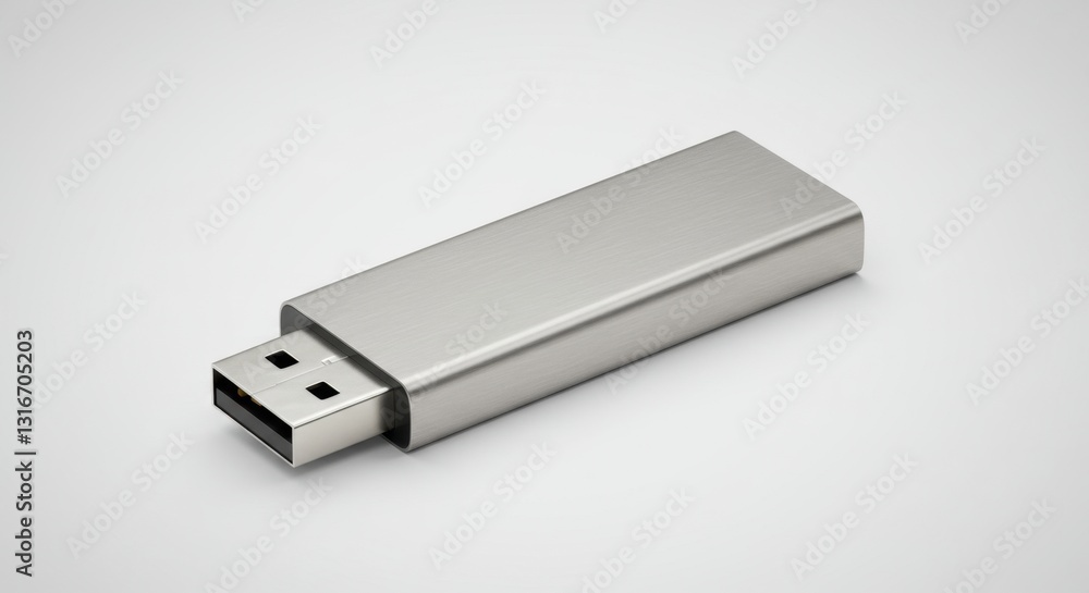 Sleek Minimalist USB Flash Drive Illustration Sleek Minimalist USB Flash Drive Illustration