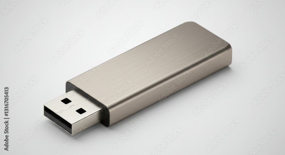 Sleek Minimalist USB Flash Drive Illustration Sleek Minimalist USB Flash Drive Illustration
