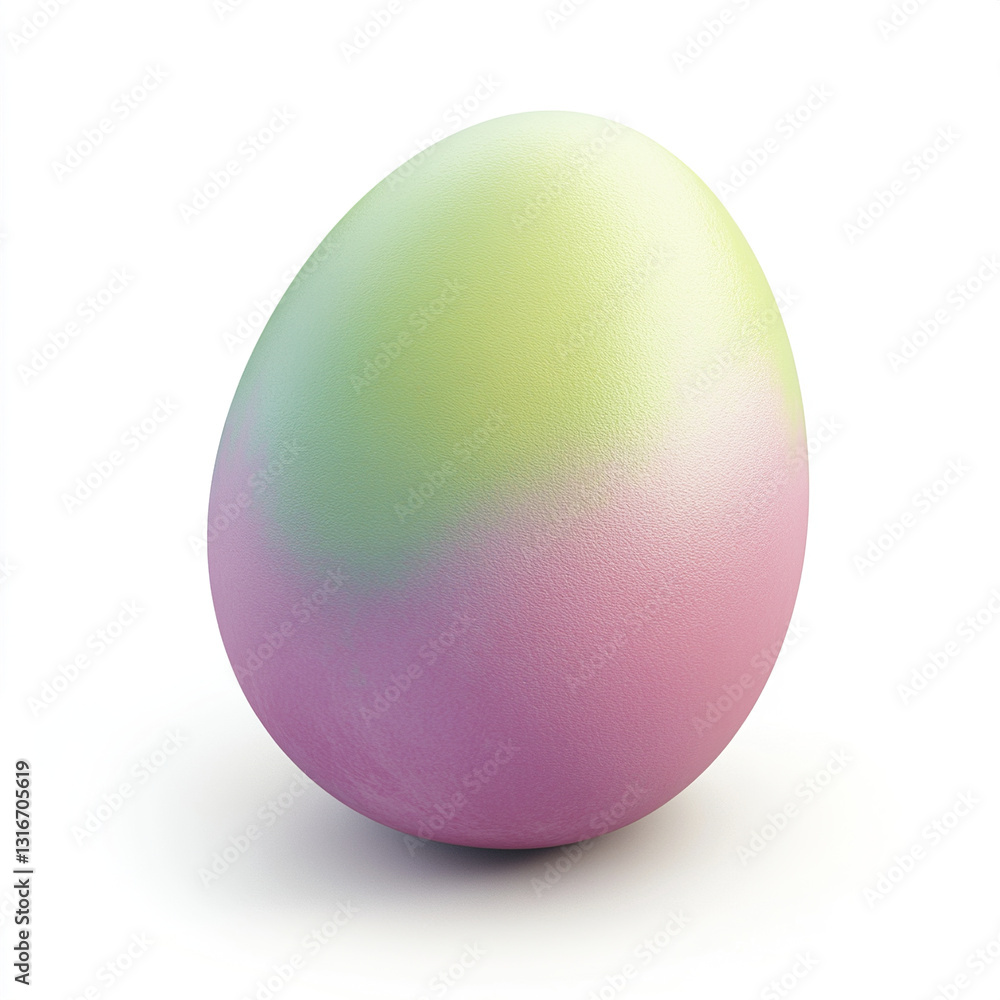 Colorful Easter egg with pastel hues on white background Colorful Easter egg with pastel hues on white background