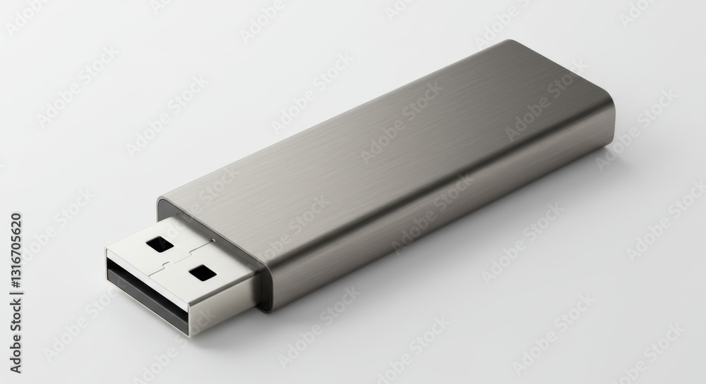 Sleek Minimalist USB Flash Drive Illustration Sleek Minimalist USB Flash Drive Illustration