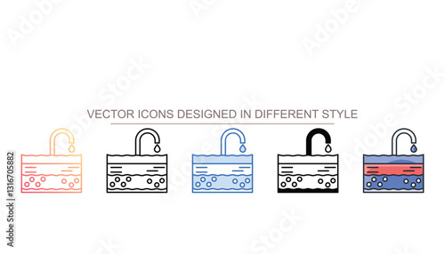 Underground Water icon design with white background stock illustration