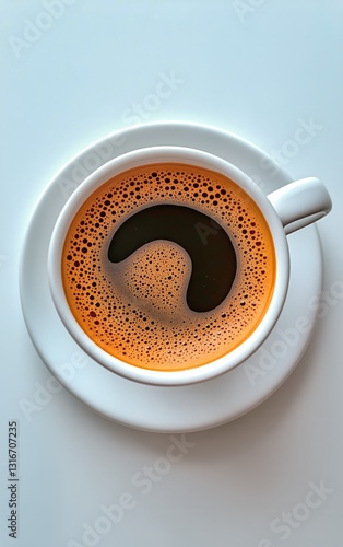 Creamy Beverage With Bubbles in a Black Cup on a Wooden Surface