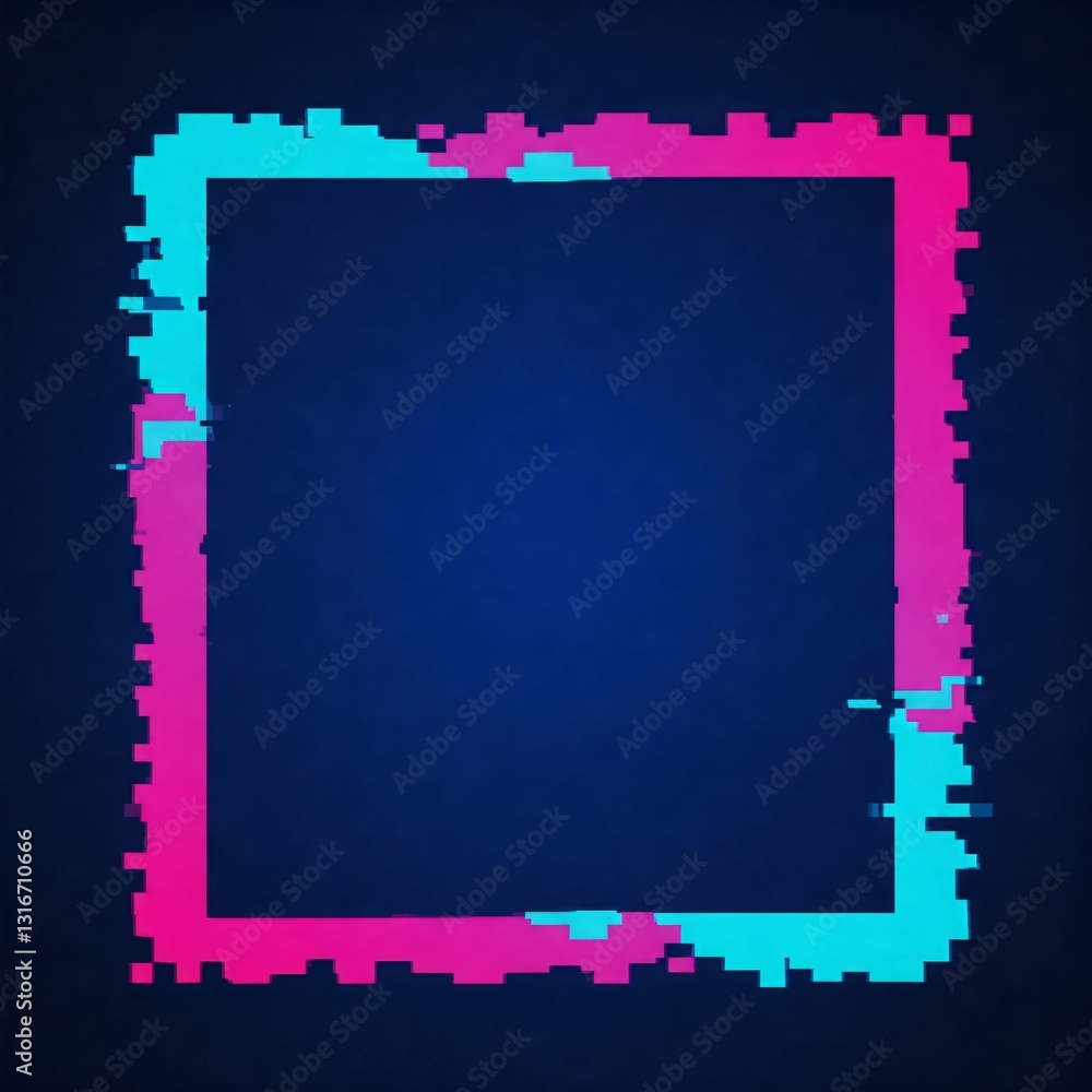 Obraz premium Stylized Tech Malfunction Border