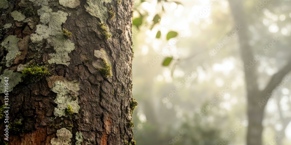 Fototapeta premium Textured tree trunk in soft light