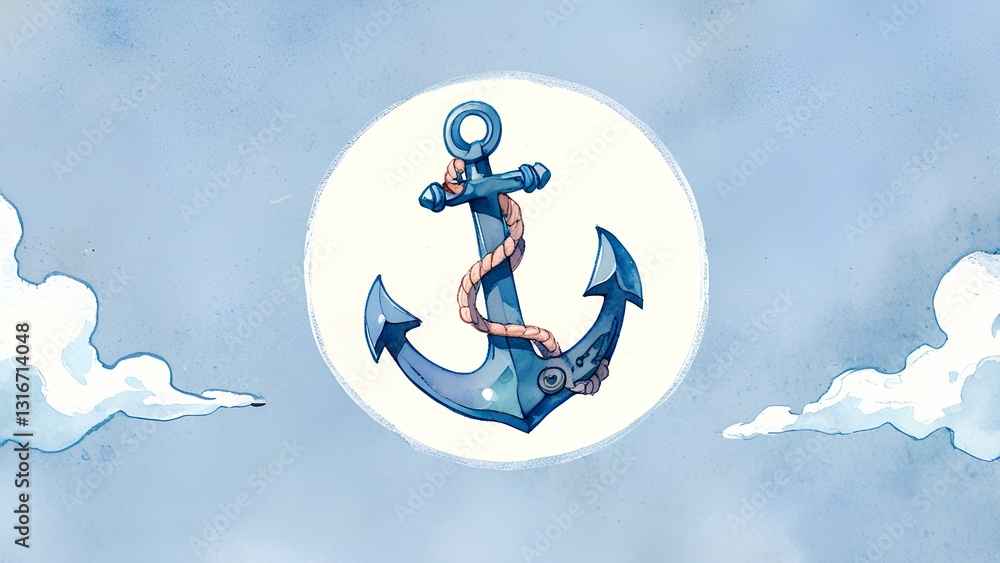 Naklejka premium anchor and rope