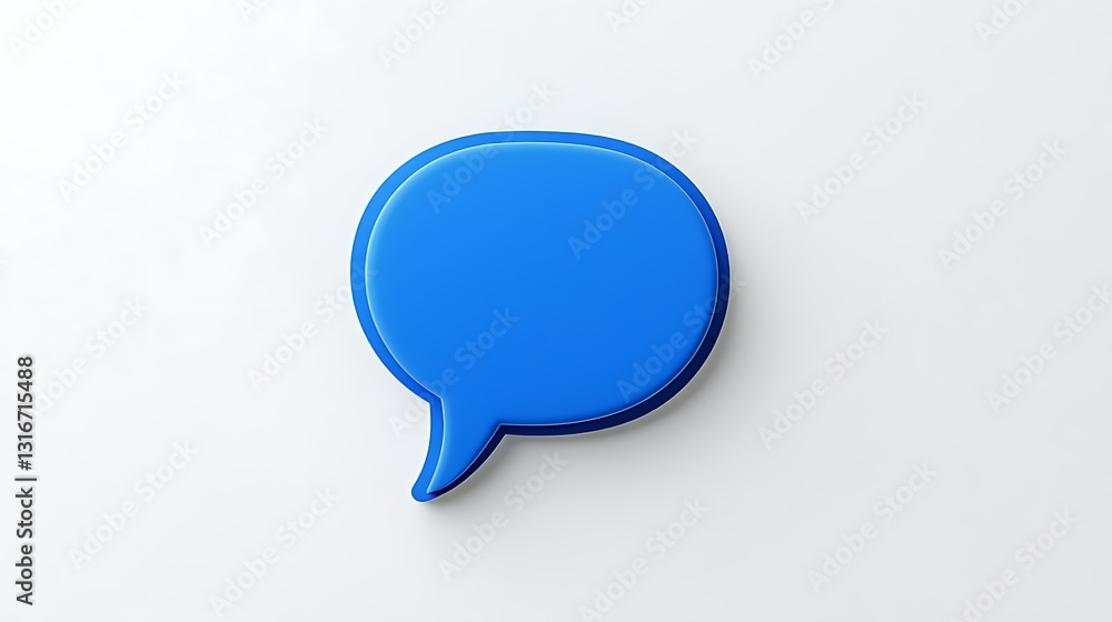 3D Render of a Vivid Blue Speech Bubble on a Neutral Background AI Generated 3D Render of a Vivid Blue Speech Bubble on a Neutral Background AI Generated