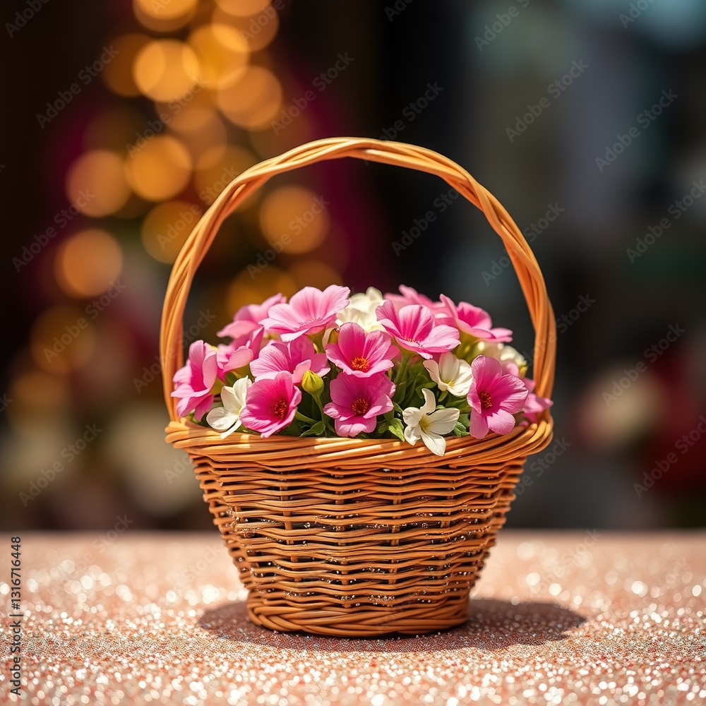 Sparkling Flower Basket Display Backgrounds Sparkling Flower Basket Display Backgrounds