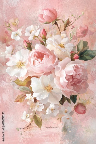 Delicate floral arrangement art studio artwork serene environment close-up view beauty concept for home decor