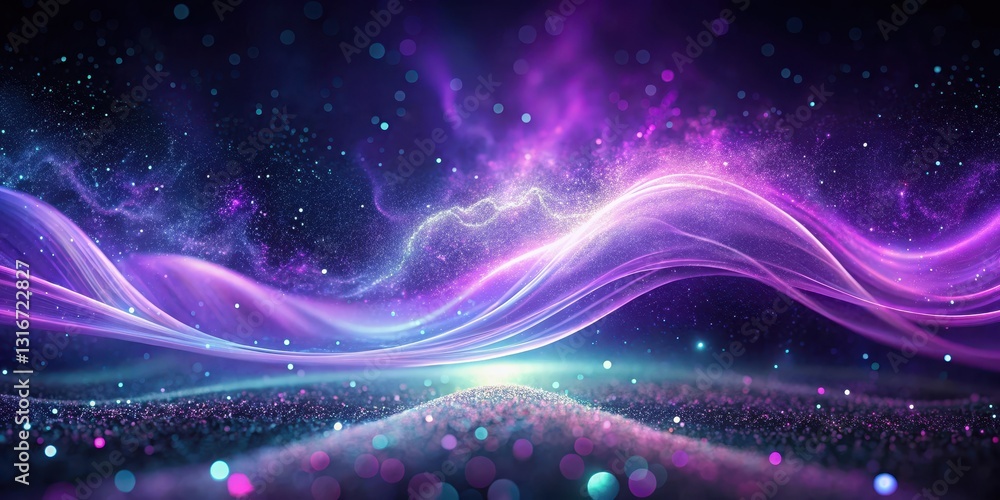 Vibrant purple waves blend with swirling particles in a mesmerizing dance of light and color , abstract particle, aurora borealis Vibrant purple waves blend with swirling particles in a mesmerizing dance of light and color , abstract particle, aurora borealis