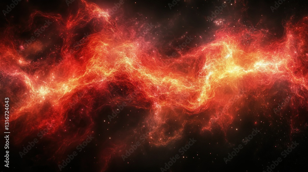 Fototapeta premium Fiery cosmic nebulae