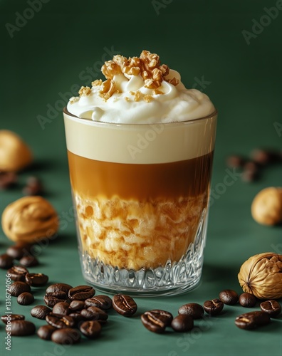 Delicious Layered Coffee Drink Topped With Whipped Cream and Caramel Popcorn ...