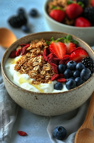 Deliciously Arranged Yogurt Bowl With Fresh Fruits and Granola for a Healthy ...