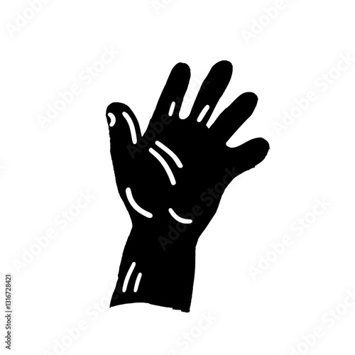 Creative black vector hand illustration waving with expressive lines showcasing artful design