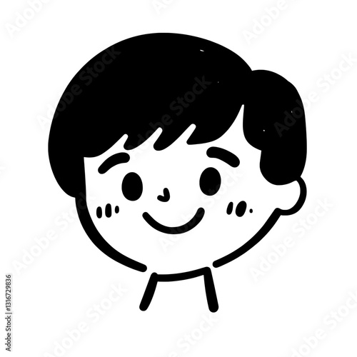 Cheerful young boy with a charming smile showcasing joy and innocence in a playful illustration