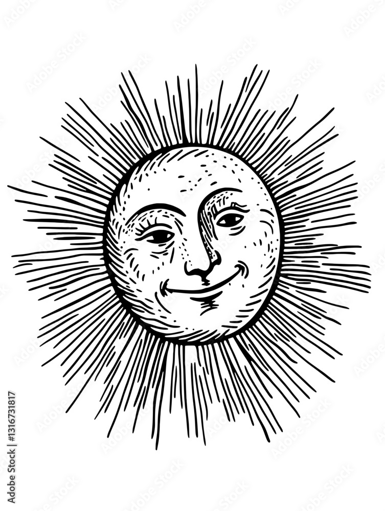 Vibrant sun illustration depicting joy and warmth in a playful and artistic style suitable for various designs Vibrant sun illustration depicting joy and warmth in a playful and artistic style suitable for various designs