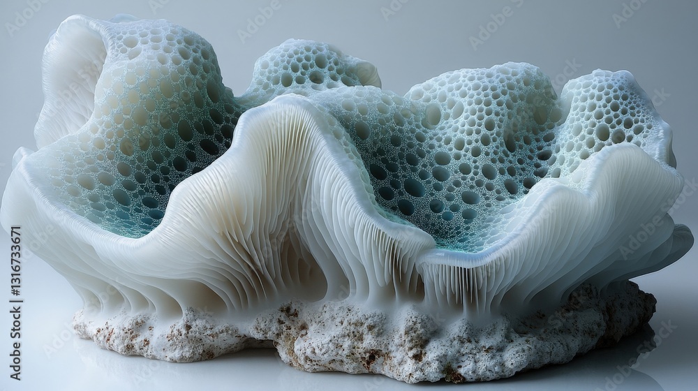 Abstract Composition of a Coral Reef with White and Blue Tones Abstract Composition of a Coral Reef with White and Blue Tones