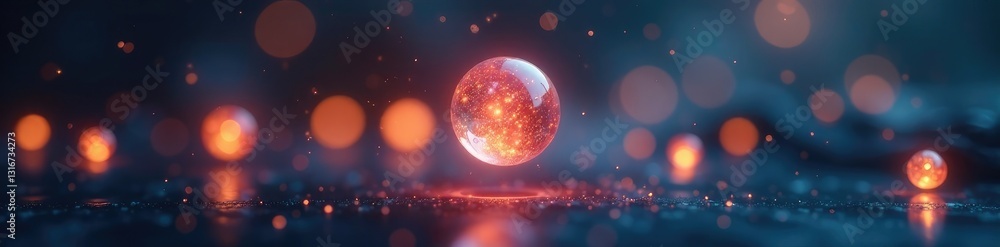 Fototapeta premium Softly glowing light orb suspended in mid-air, glowing orbs, mystical