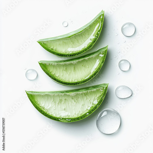 Wallpaper Mural Aloe Vera Soothing Gel  Skin Benefits on white background Torontodigital.ca