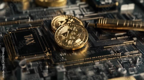 Tax on crypto currency. Business tax management concept