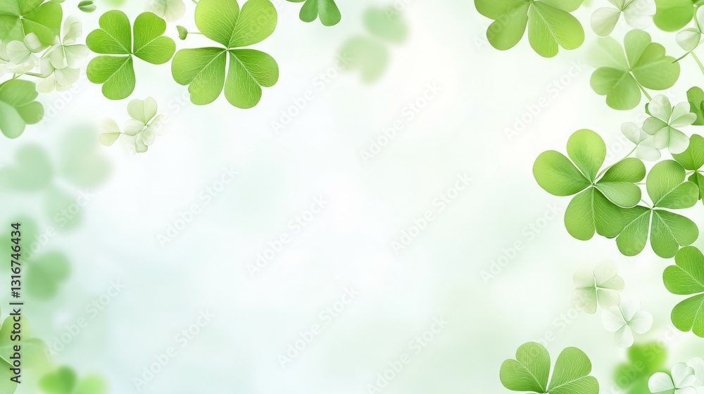 A serene background featuring green clovers and a soft gradient, ideal for nature-themed designs. A serene background featuring green clovers and a soft gradient, ideal for nature-themed designs.