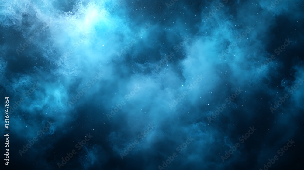 Fototapeta premium Abstract Blue Swirling Nebula Background Texture Design