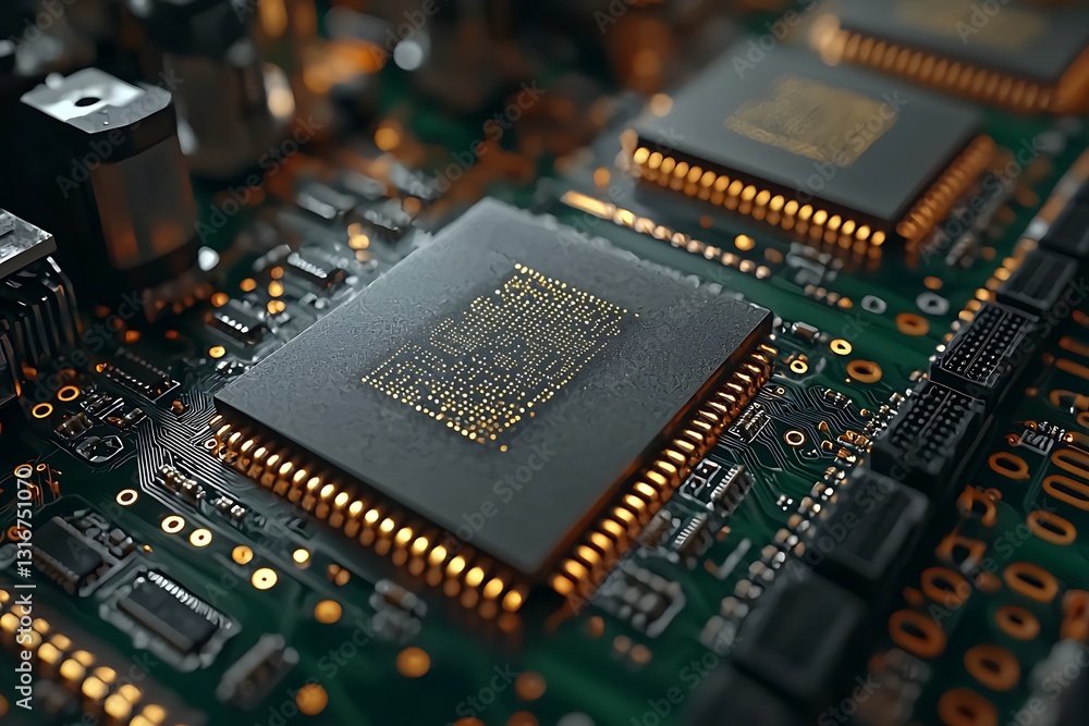 Close-up of Processors on Circuit Board Close-up of Processors on Circuit Board