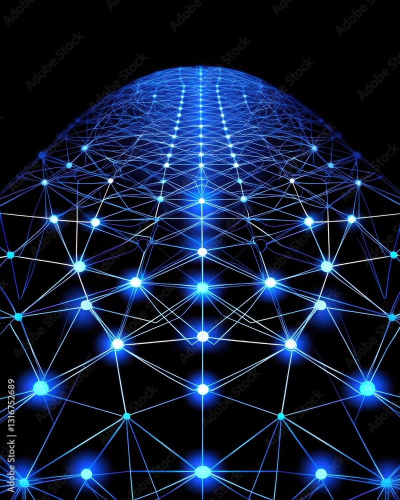 Blockchain, AI, and Big Data: Abstract Glowing Network Blockchain, AI, and Big Data: Abstract Glowing Network