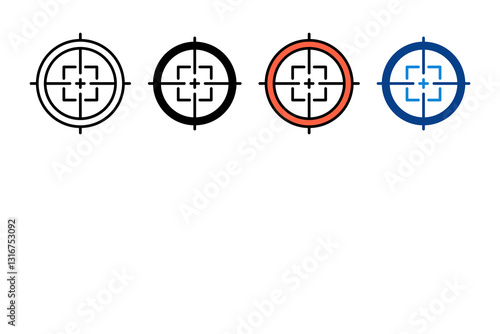 Target Sniper Icon Set Multiple Style Collection