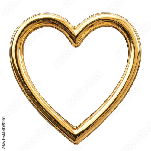 Gold Heart Frame Love  Romance isolated on transparent background
