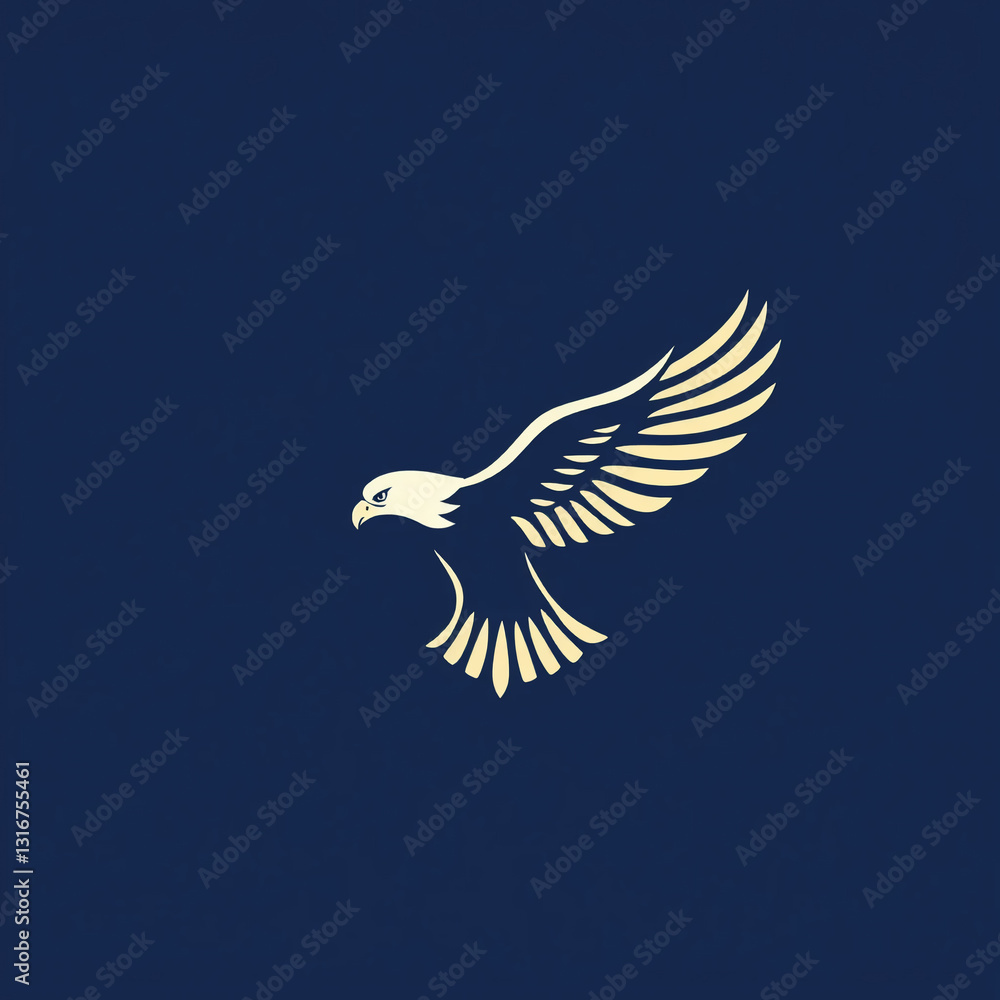 Obraz premium Stylized Eagle in Flight Bird Logo Vector Graphic