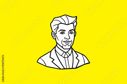 portrait of a man cartoon gentle man head profile silhouette vector  man haircut logo. Barber shop logo. 